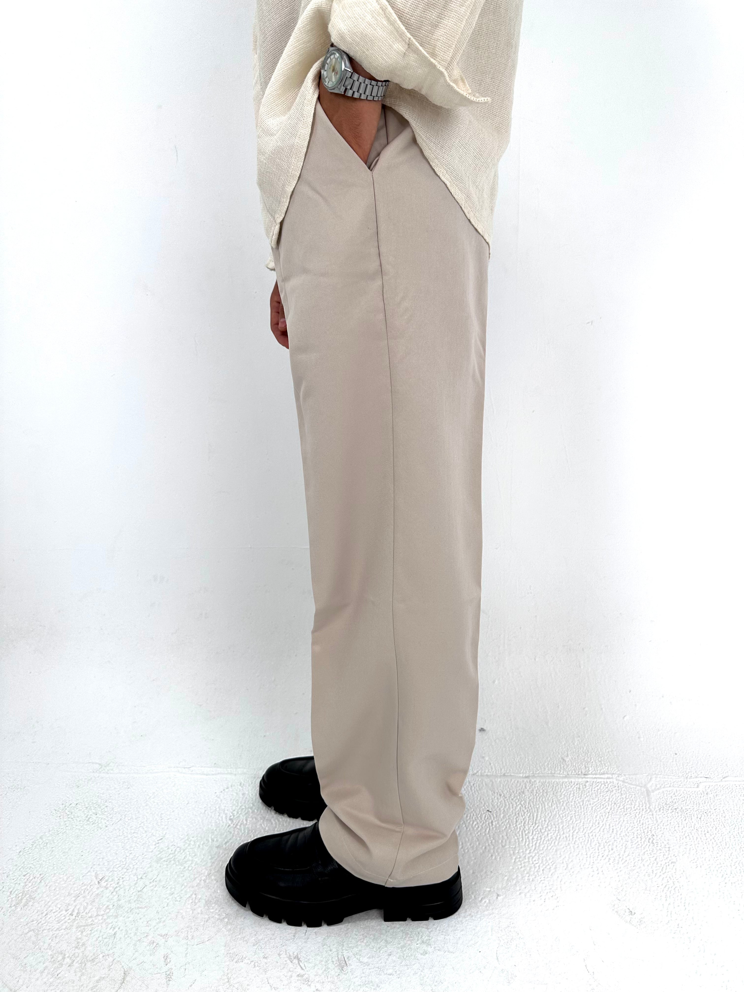 Classic Tailored Trousers – Beige